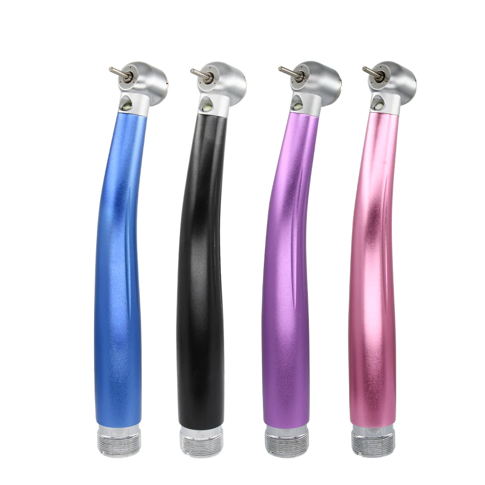 High Quality Colorful  High Speed Handpiece With LED Standard Head Push Button Air Turbine for Dentist 2/4 Holes