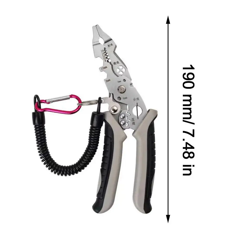 Multi-Function Professional Elbow Wire Stripper Pliers Crimping Tool Electrician Wire Crimping Cutter Wiring Scissors Hand Tool