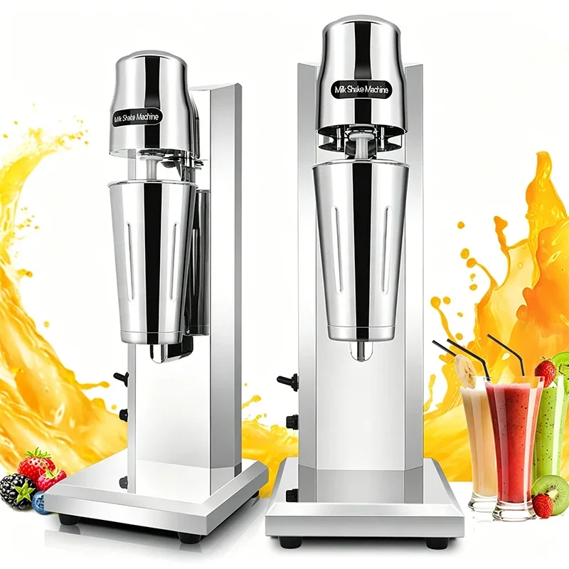 Stainless Steel Single-Head Milkshake Machine, Bubble Tea Blender/Milk Frother, Micro Switch, Adjustable Speed