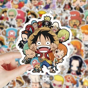 10/30/50PCSクラシックアニメワンピースステッカーQバージョンLuffy Zoro Waterfroof Decals電話ケースラップトップスーツケースステッカーおもちゃのおもちゃ 10ベストセールスワンピースPegatina -№7