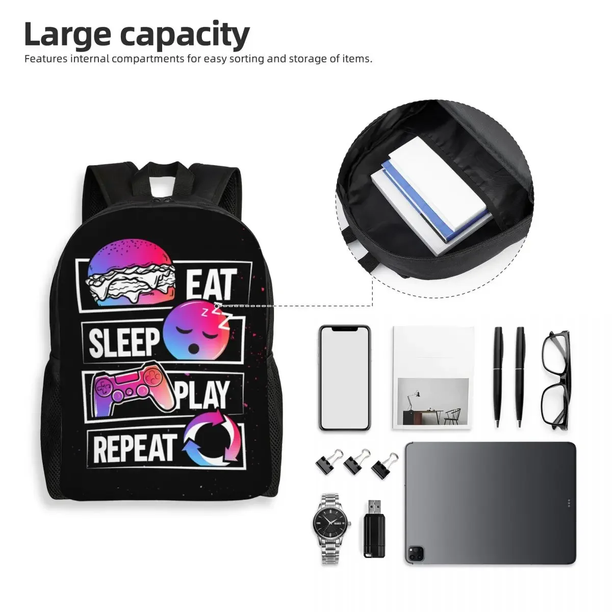 Custom Gamer Gaming Controller Laptop Backpack Men Women Fashion Bookbag for College School Student Video Game Lover Gift Bags
