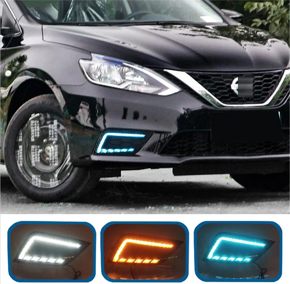 

car bumper headlamp Sentra Sylphy daytime running light 2016~2018y DRL car accessories LED headlamp Sylphy fog light