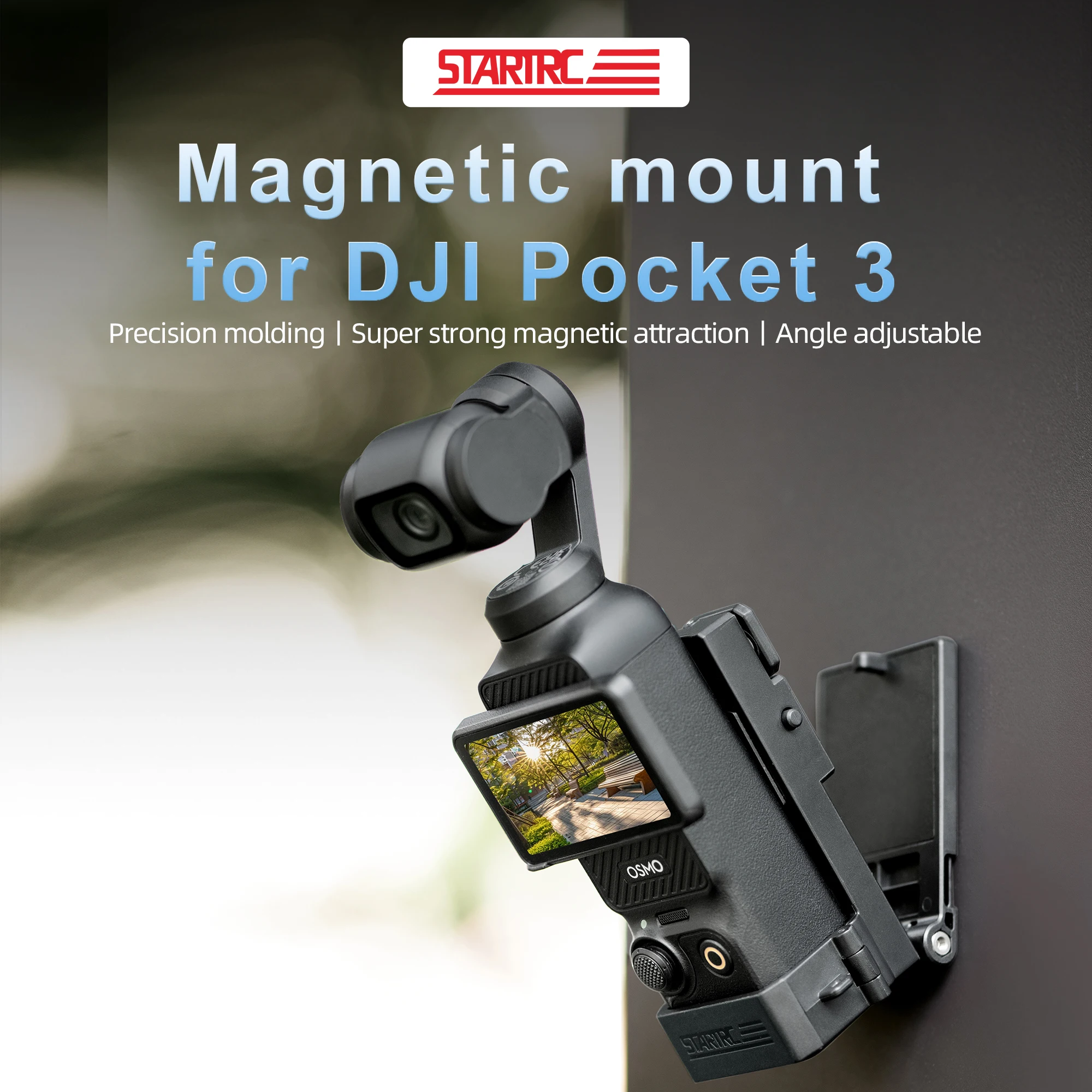Magnetic Mount Holder for DJI Osmo Pocket 4P/3/4 Accessories, 180°Foldable Adjustable Bracket with 1/4