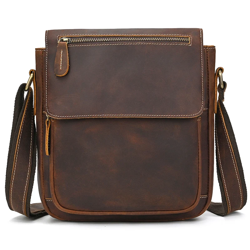 

Hot Fashion Men's Leather Shoulder Bag Genuine Leather Crossbody Bags Messenger Bag Real Cowhide Leather Sling Bags for Man Male