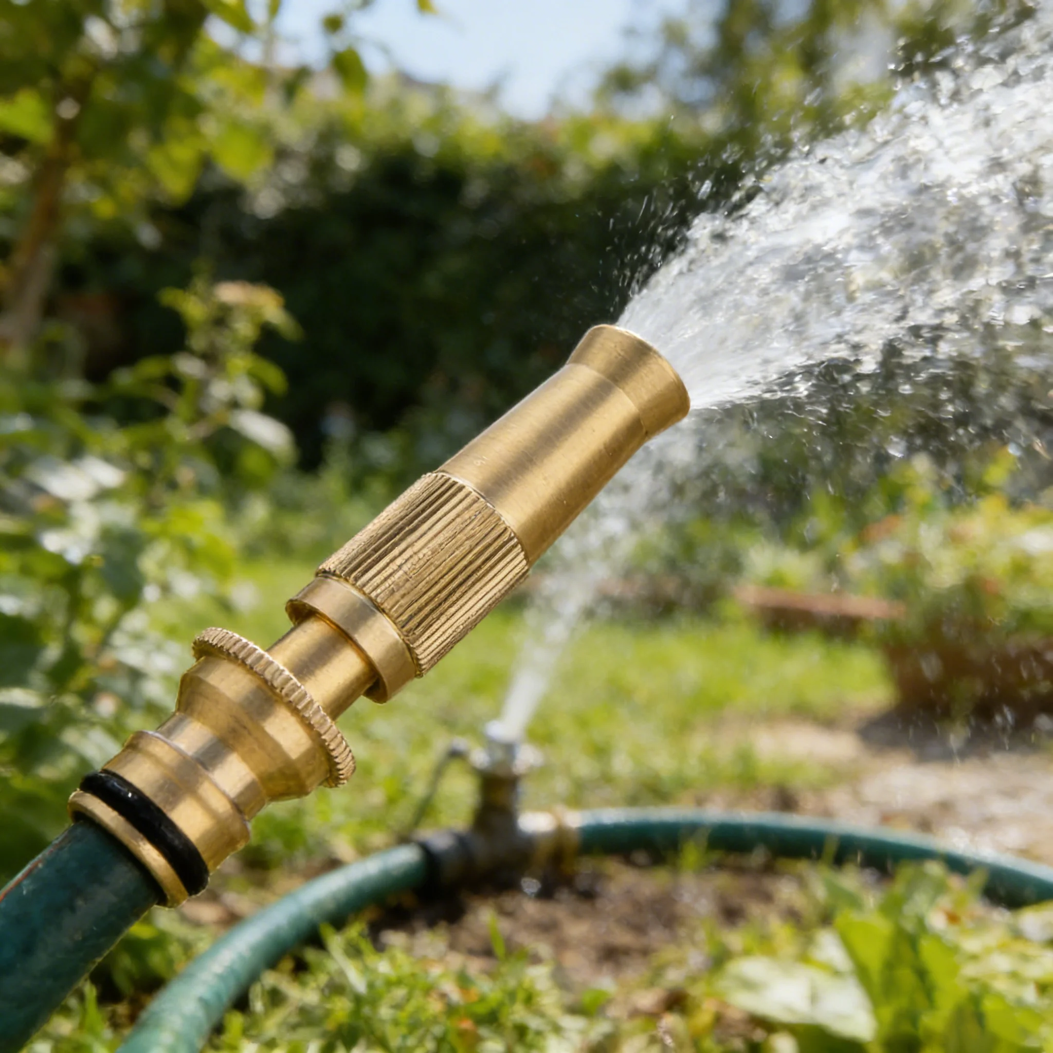Brass Hose Nozzle Adjustable Twist Hose Nozzle Jet Sweeper Nozzle Garden Sprayer Irrigation Spray Water Garden Tool Nozzle