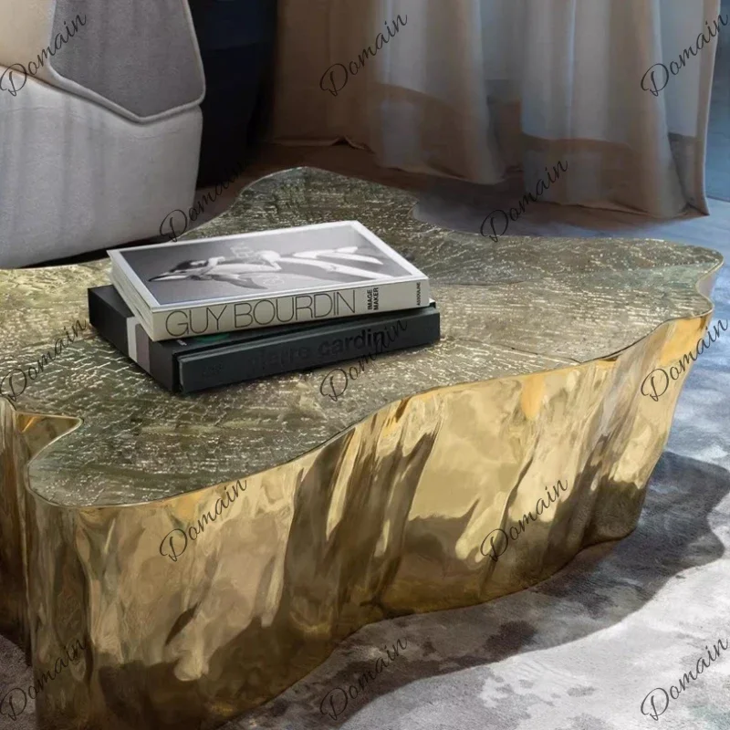 TM1 Etching Tree Stump Coffee Table Irregular Shaped Special Color Coffee Table Popular Art Living Room Furniture Couchtisch XYC