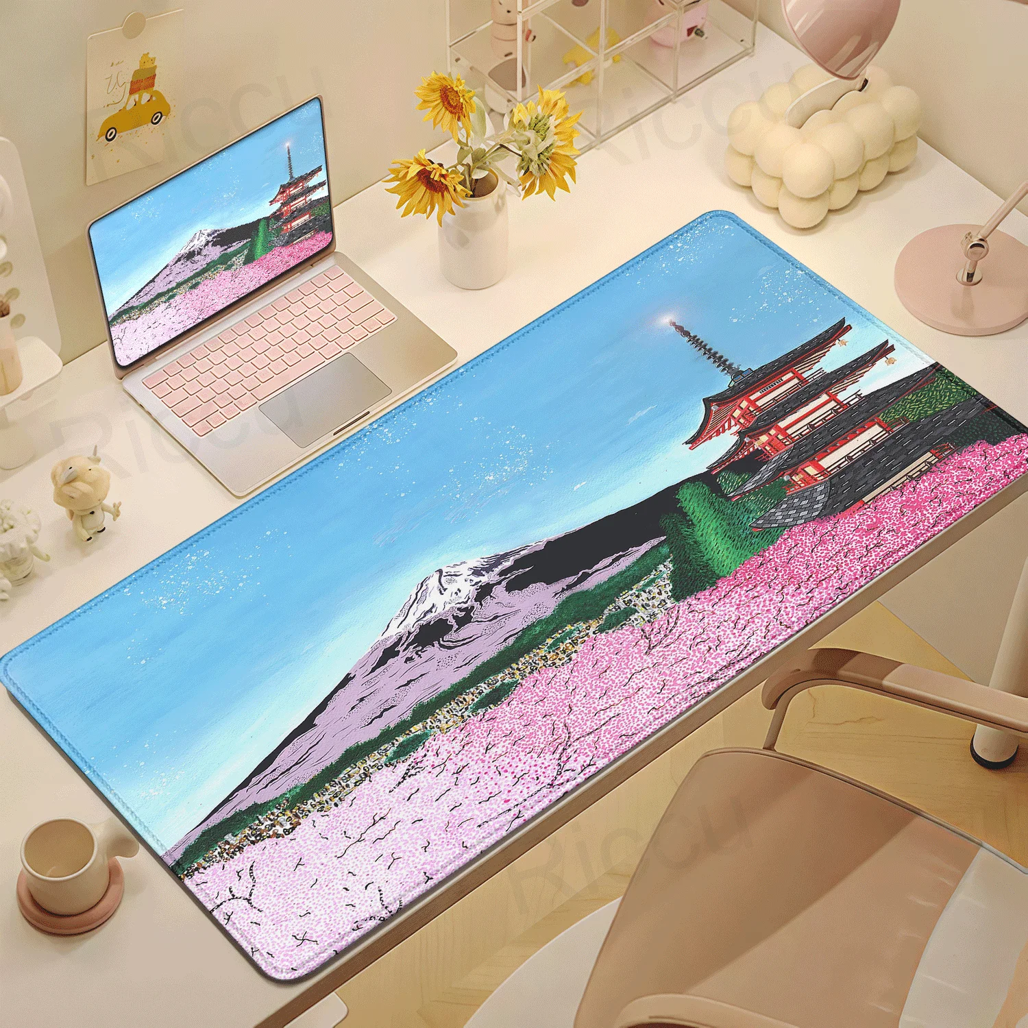 

Chinese Painting Mouse Pad Sakura Large Desk Mats Gaming Mousemat Rubber Keyboard Mat Office Desk Mats Big Computer Mousepads