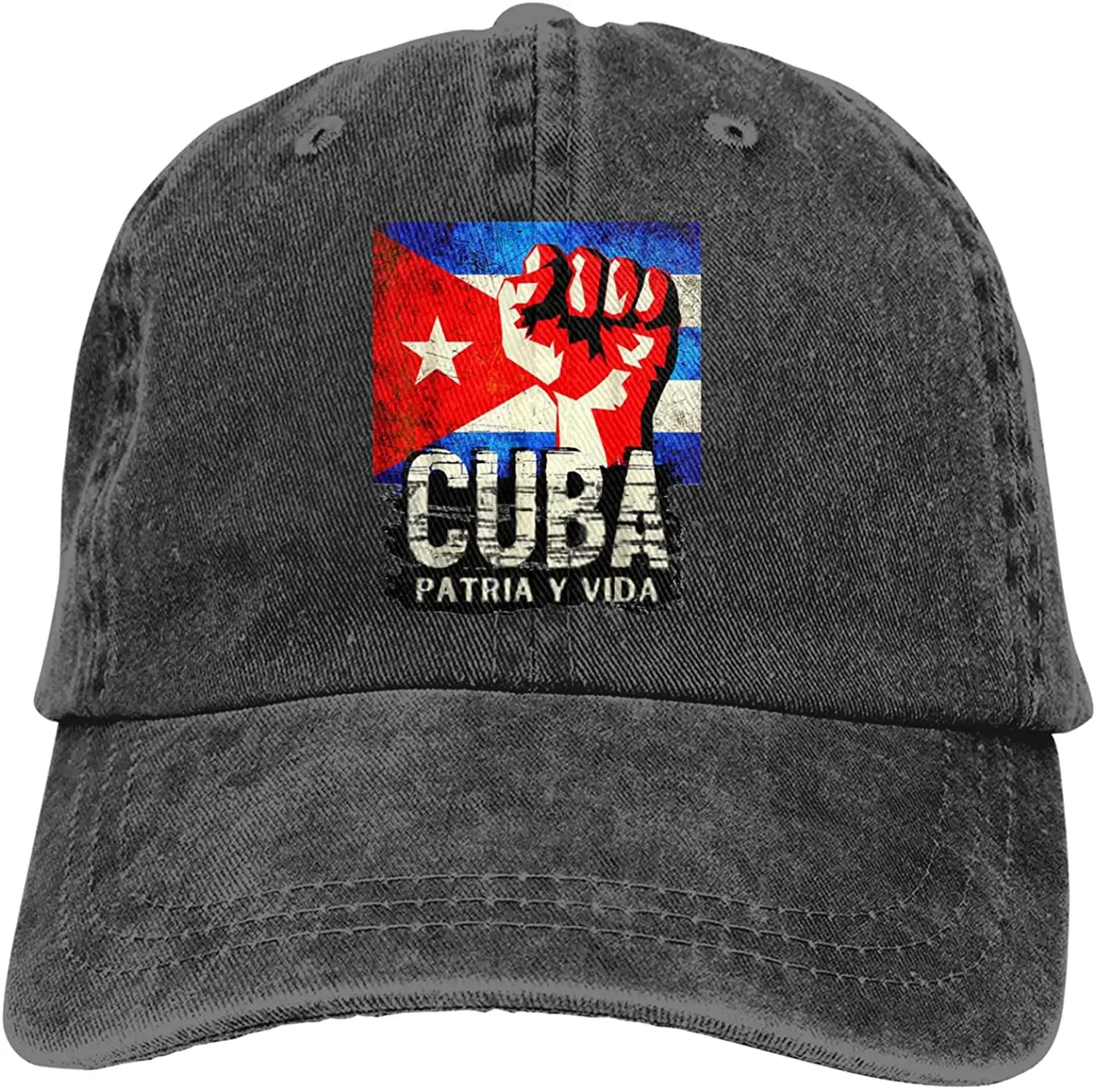 Island Sos Cuba Hat Retro Cotton Cowboy Pack Washed Plain Adjustable for Men Baseball Cap Classic Sports Cotton for Men Women