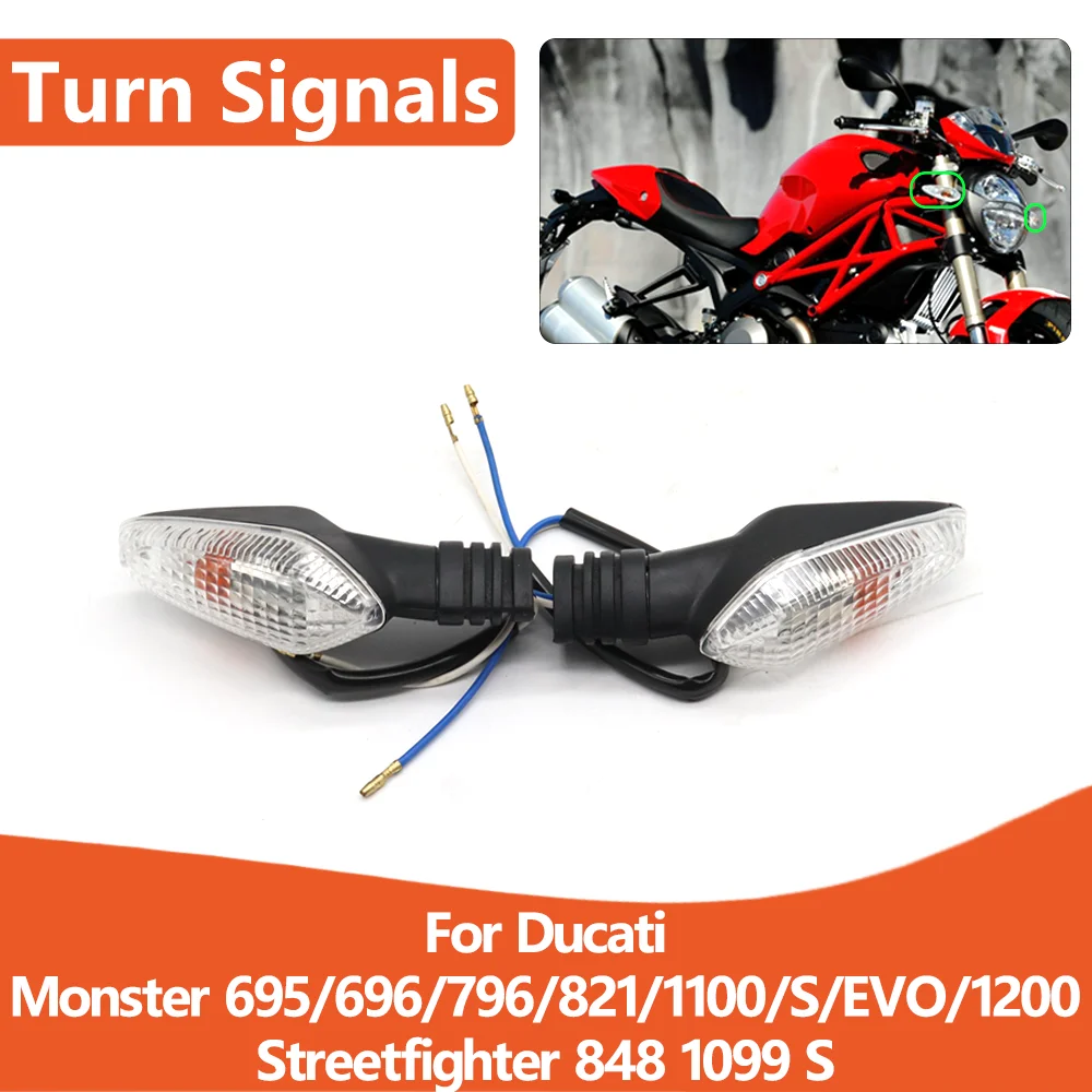 

For Ducati Monster 695 696 796 821 1100 S EVO 1200 Streetfighter 848 1099 S Motorcycle LED Turn Signal Indicator Light