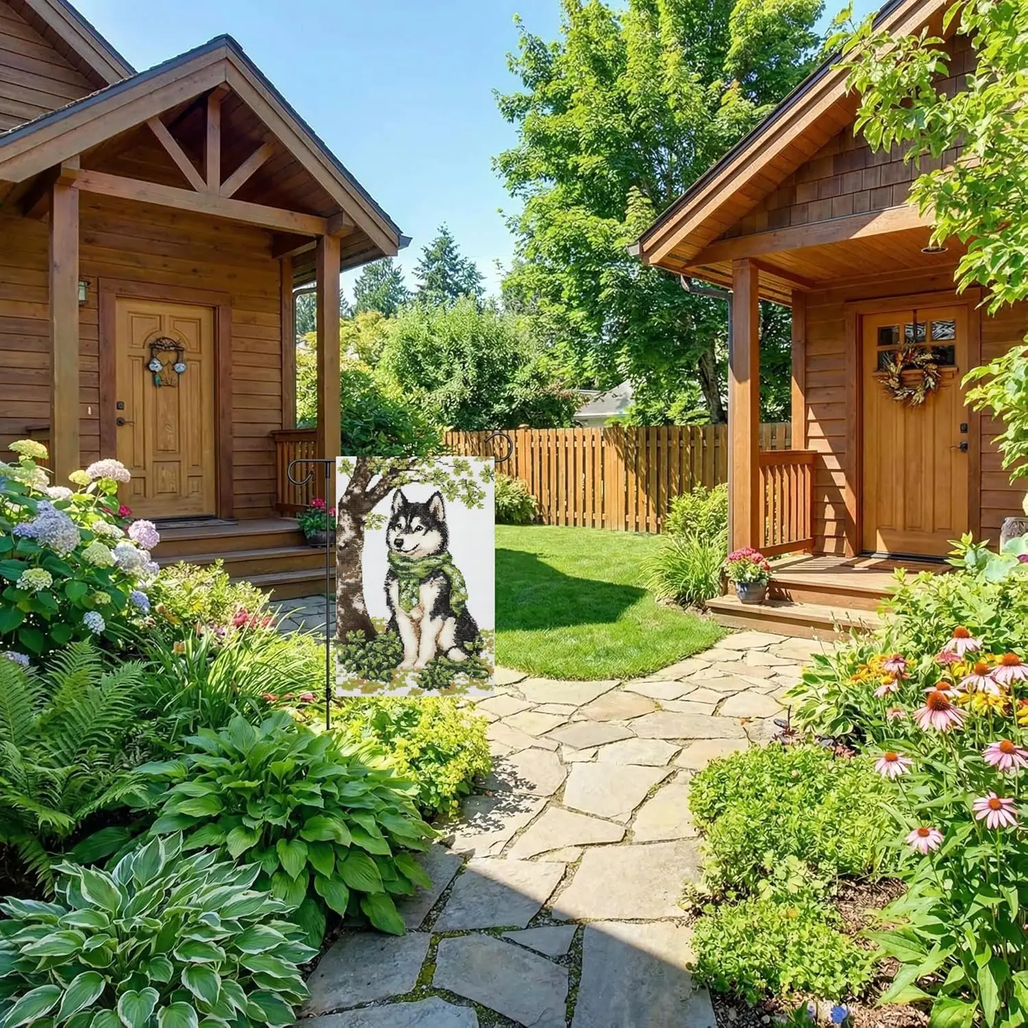 St. Patrick's Day Husky Garden Flag Double-Sided 12x18-Inch Welcome Spring Clover Holiday Courtyard Outdoor Home Decorat ZZM