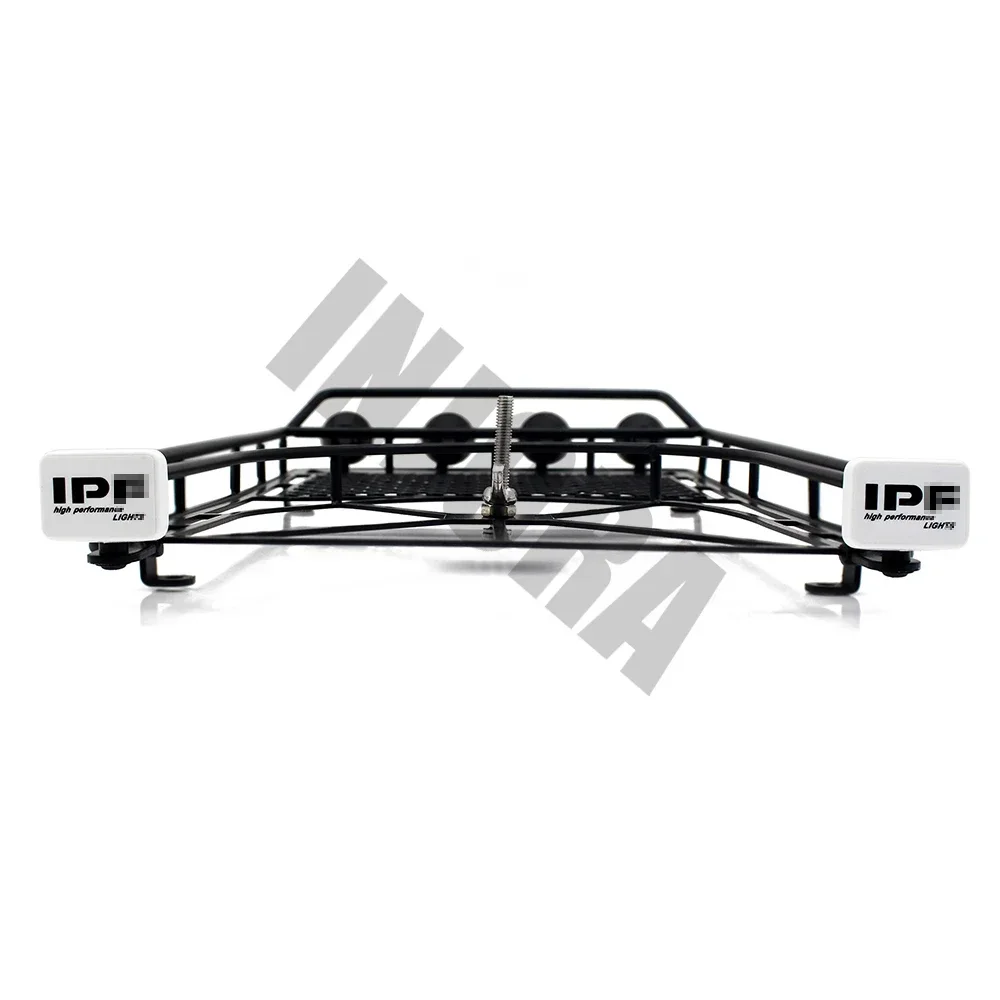 INJORA Metal Roof Rack Luggage Carrier with LED Light for 1/10 RC Crawler D90 Axial SCX10 SCX10 II 90046