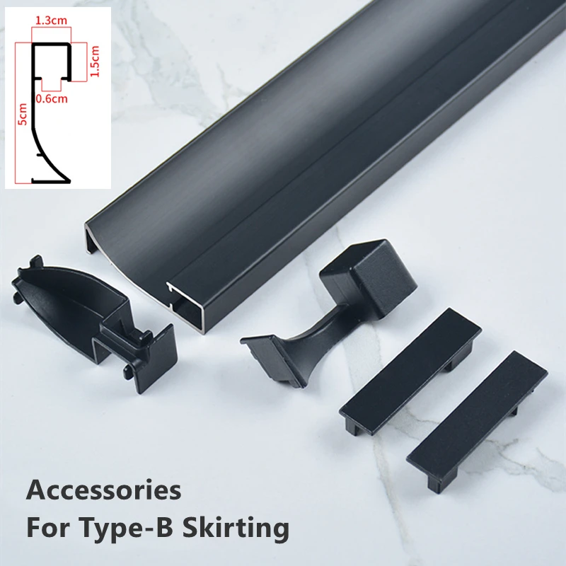 H40/50/65mm LED Skirting Linear Lamp Aluminum Profile Accessories Baseboard Plastic Internal Angle External Corner Connector