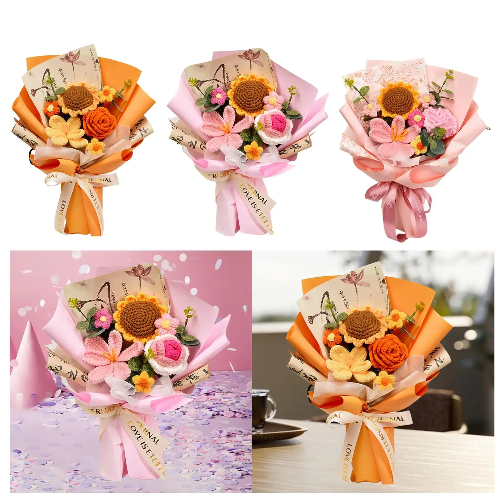 

Вязаный букет цветов — подарок на День матери, День рождения, День благодарения для женщин