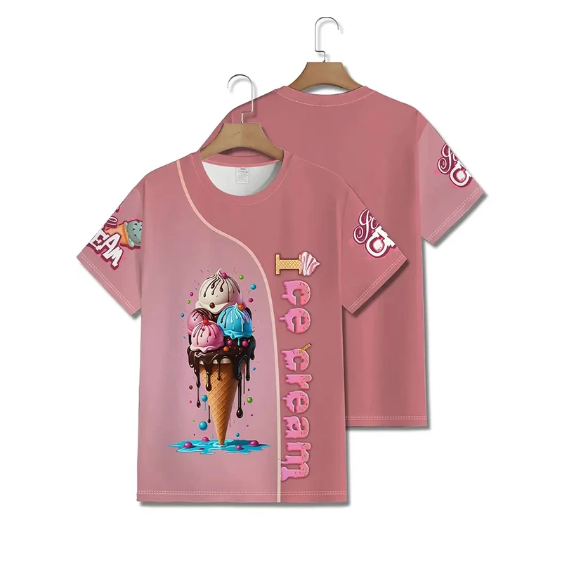 Men's Ice Cream Funny T Shirt Short Sleeve T shirt 3D Print O-Neck Shirt Men Women Party Summer Harajuku Cool Tee Tops Clothing - view 5