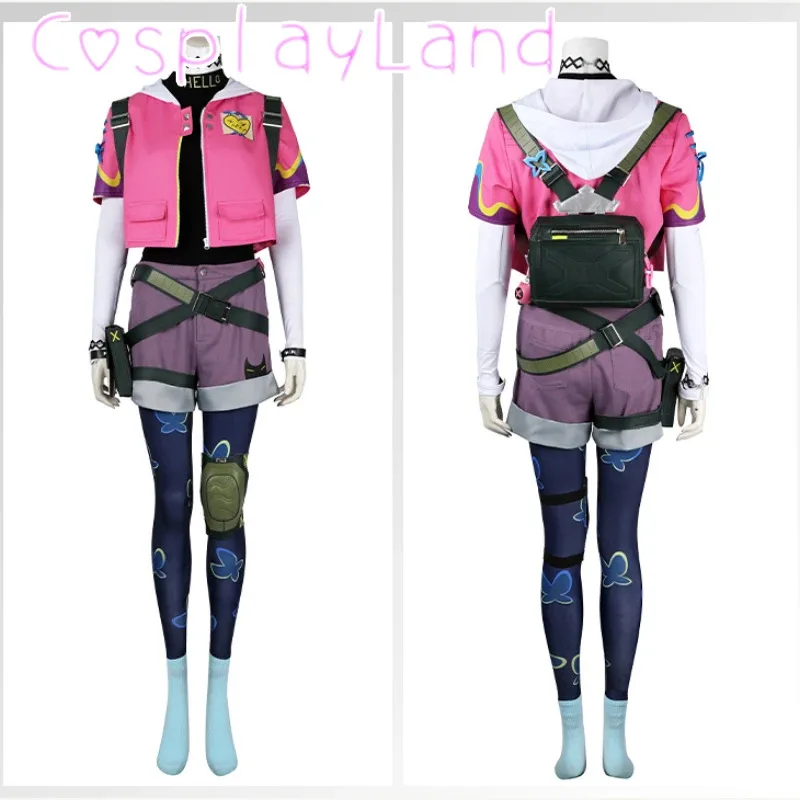 

Valorant Cosplay Costume Pink Clove Coat Shirt Pants Outfit Female Woman Game Suit Halloween Carnival Party Comic Con Cos ir;l5