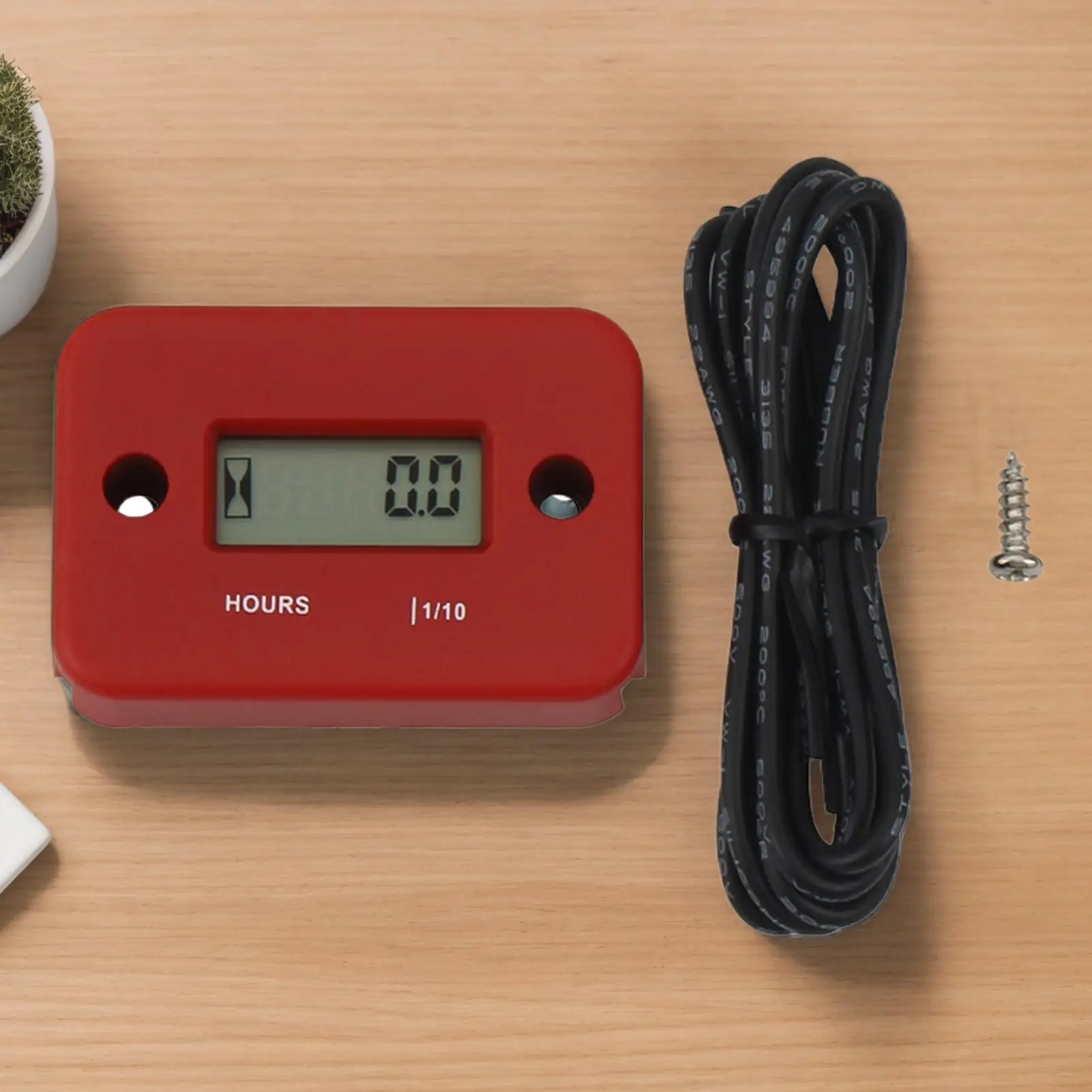 Hour Meter LCD Timer With Wires High Voltage Generator Hour Counter For Lawn Mower Snowmobile Marine Boat Snow Blower Bike ATVs
