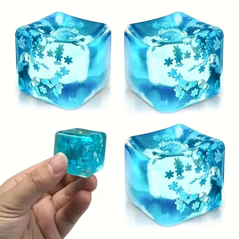Cross-border snowflake ice cube square maltose pinch music decompression venting slow rebound decompression toy wholesale
