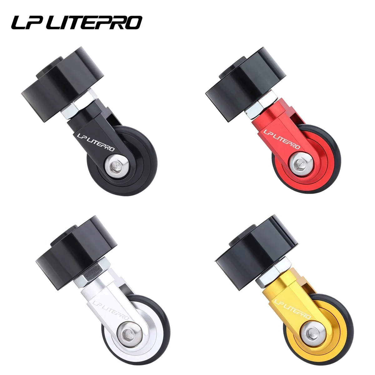 Litepro - Ruedas para Tija de Sillín de Bicicleta Plegable, Ruedas para Tija de Sillín de 33,9 mm para Dahon K3/Brompton/412, Tija de Sillín Redonda de 28-32 mm