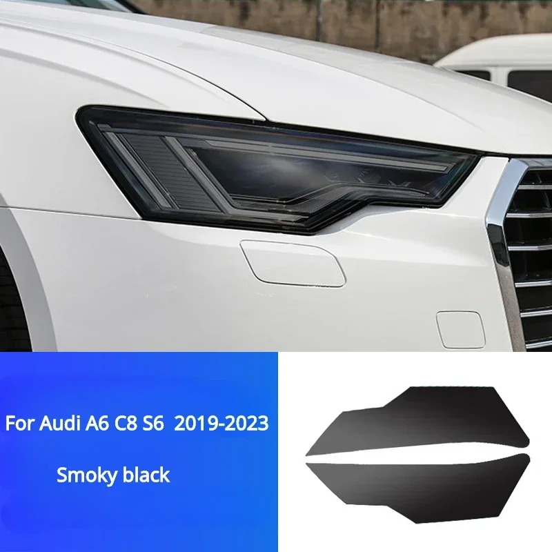 

For Audi A6 S6 C8 A7 S7 2019-2023 Headlight Protective Film Headlamp Restoration Transparent Black TPU PPF Sticker Accessories