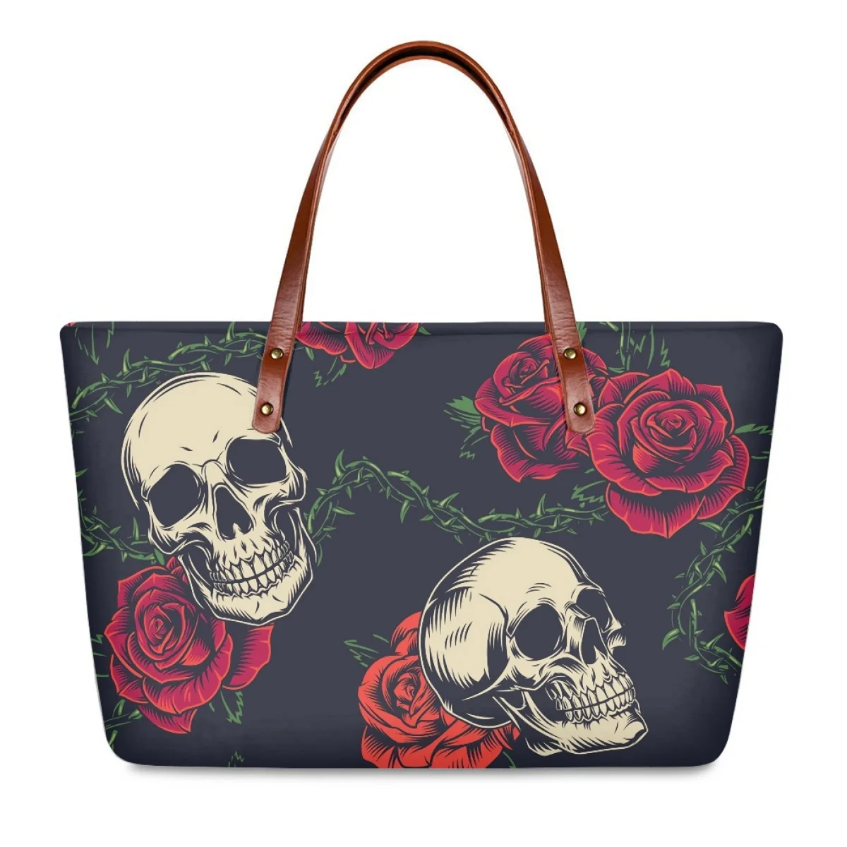 

Noisydesigns Skull Floral Pattern Women Top Handbag Ladies Shoulder Large Purses Totes Luxury 2024 Bolsa Para Mujer Dropshipping