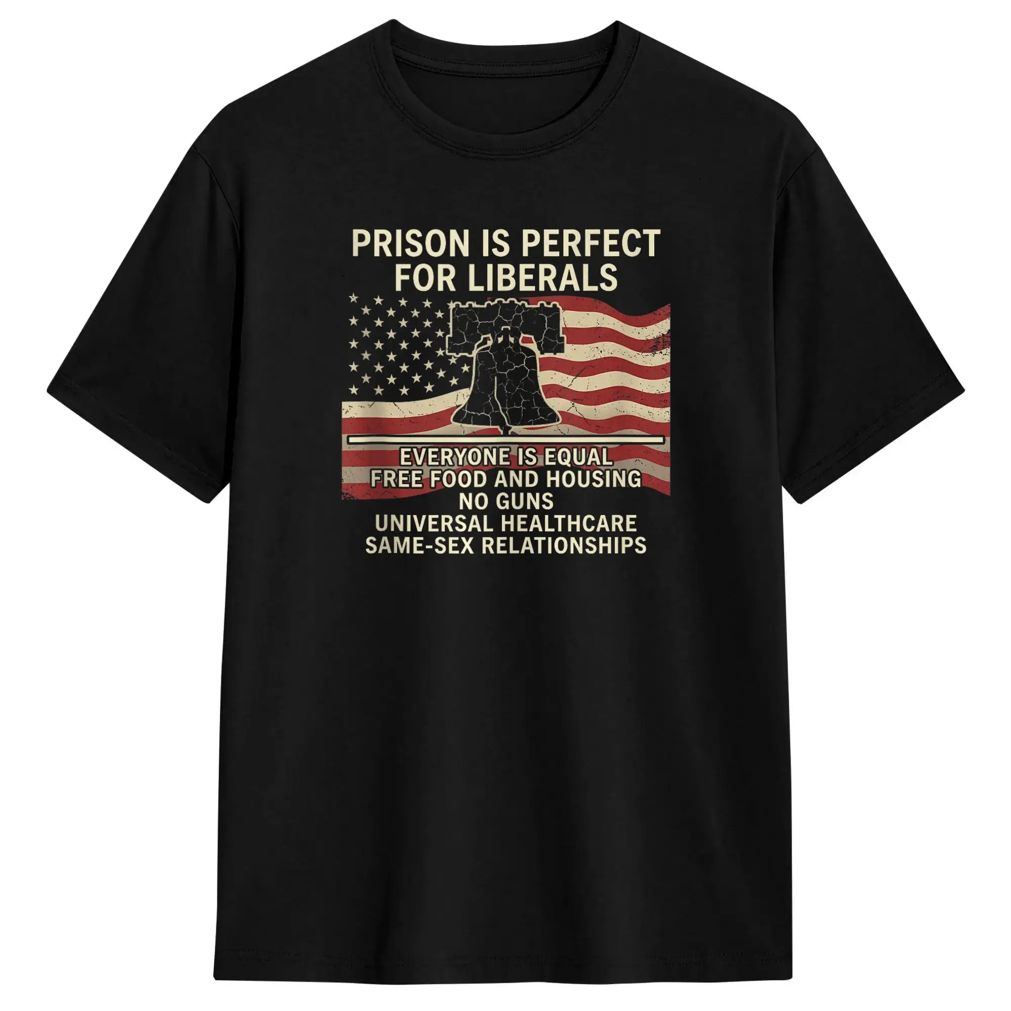 Oversized T-Shirt Summer Prison is Perfect for Liberals Funny Anti Liberal Trending T-Shirts  Cotton Tee ShirtClothing