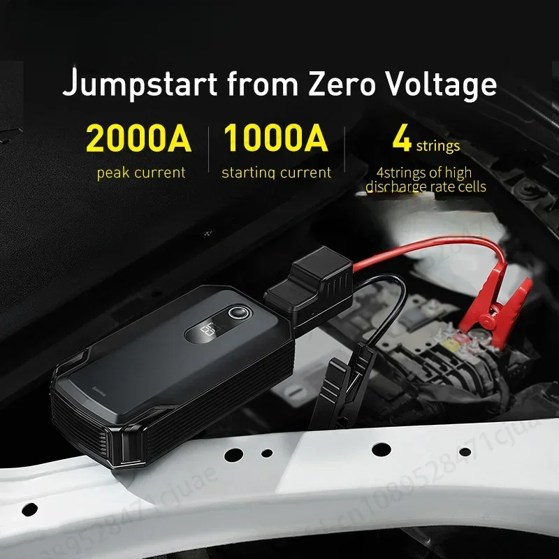 Per avviamento di emergenza ad alta potenza 12V 2000A Start 20000mAh Peak Super Energy Car Jump Starter