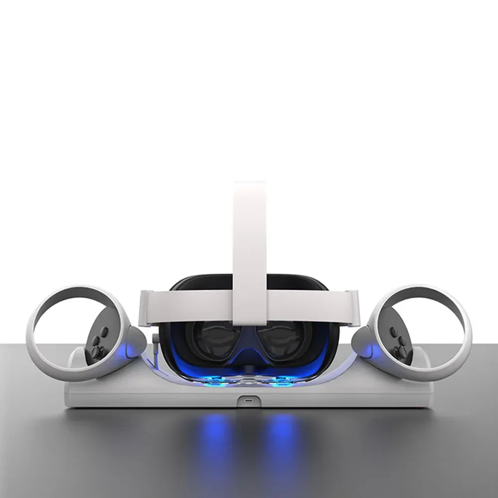 جهاز شحن ل كوة كويست 2 VR نظارات سماعة مقبض تحكم وحدة شاحن حامل قاعدة مجموعة ل Meta Quest2 اكسسوارات