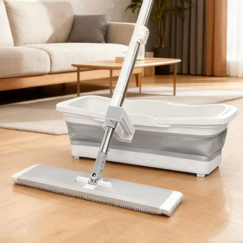 Microfiber Mop Quick Floor Cleaning Household Kitchen Mop and Bucket Set with Automatic Separation of Dirty Water