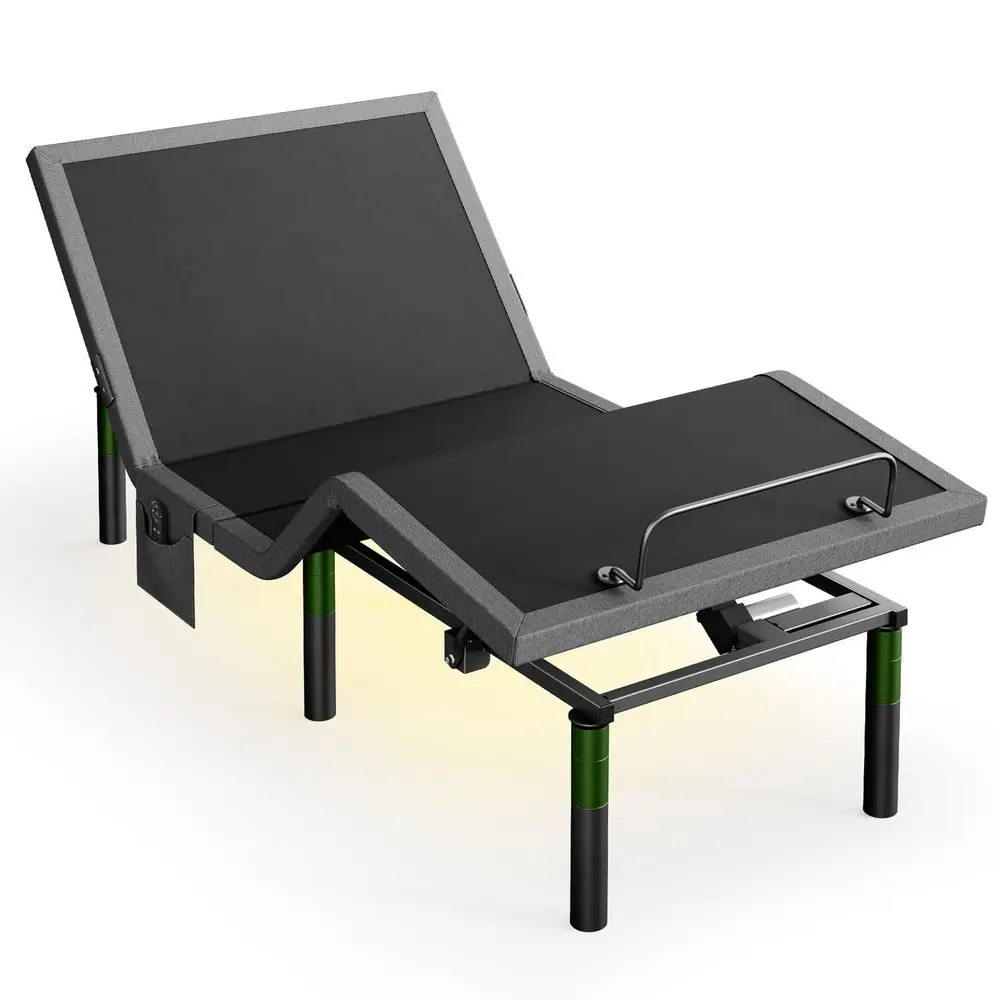

Twin XL Adjustable Bed Base Frame, 4 Ports USB AampC Adjustable Bed Base with UnderBed Nightlight, 3 Minutes Fast Assembly, Wir