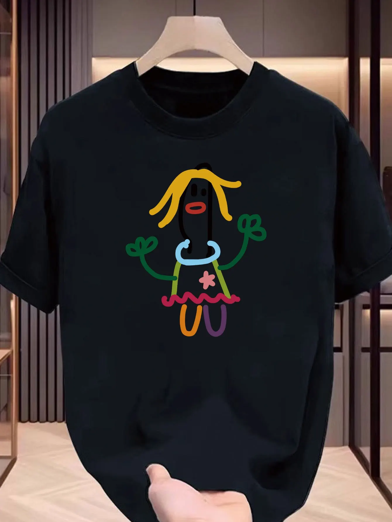 Men's Casual Pure Cotton Round Neck Short Sleeved Regular Version All Season Knitted Fabric T-shirt Sold My Hot Selling Tshirt