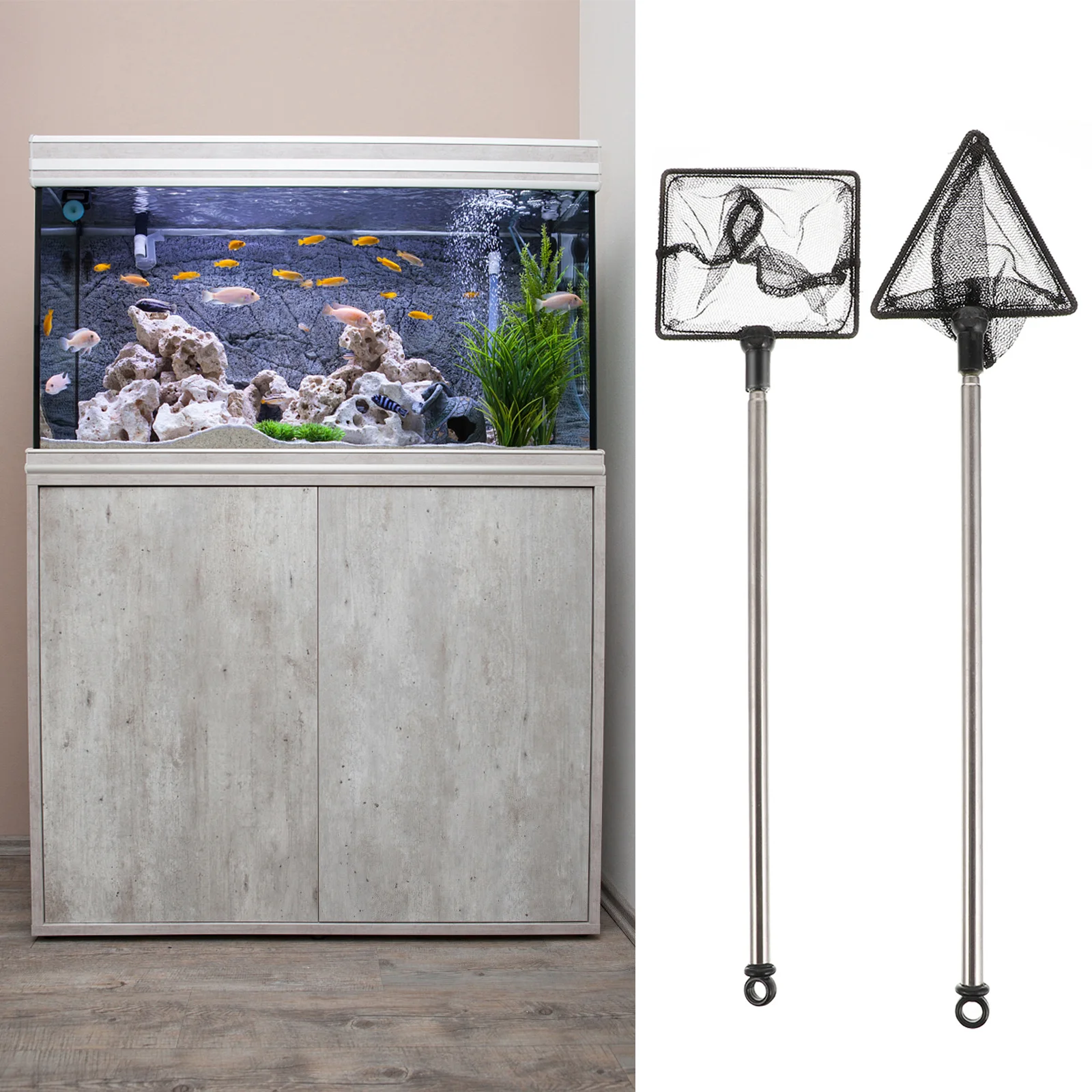 

2Pcs Telescopic Dip Net Set Retractable Durable Fishing Nets for Transport Fish Catch Release Freshwater Landing Net