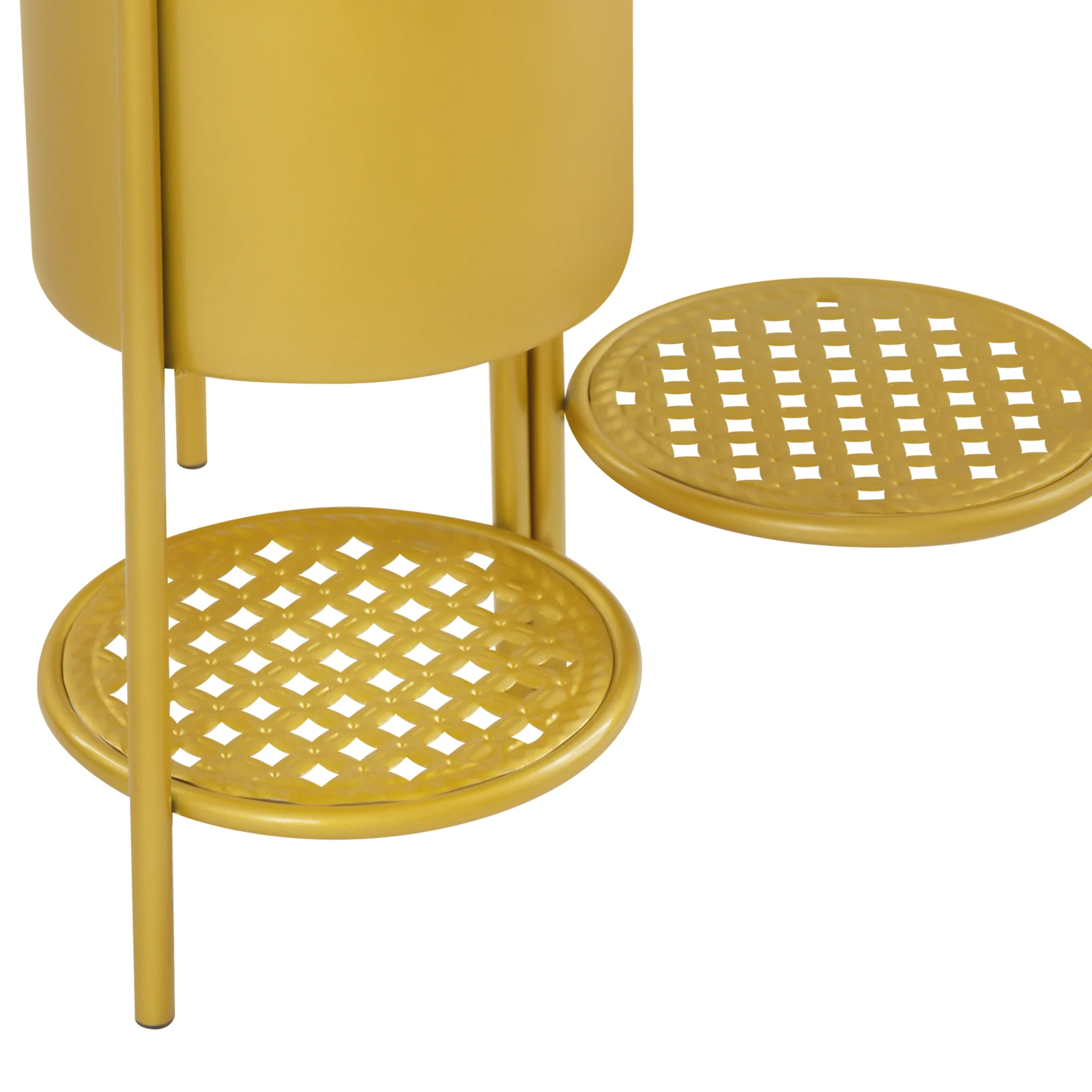 Suporte de planta de canto, suporte de vaso de flores de ferro dourado, exibição de plantas de suporte de escada