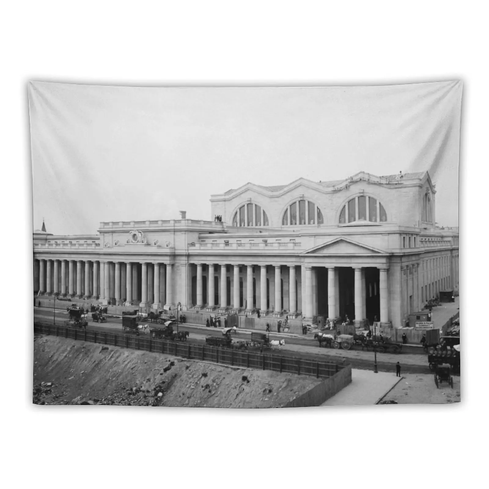 

Vintage Pennsylvania Railroad Station Photograph Tapestry Decorative Wall Funny Tapestry