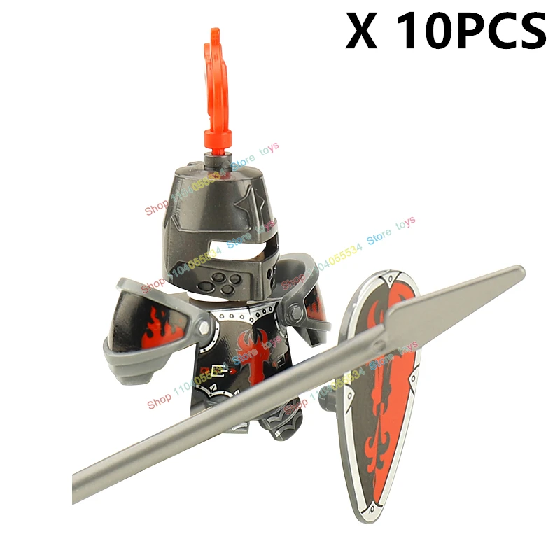 VP23 VP125 Middeleeuwse Fire Dragon Ridders Zwaard Speer Schilden Accessoires Montage Bouwstenen Modellen Action Figure Speelgoed Geschenken