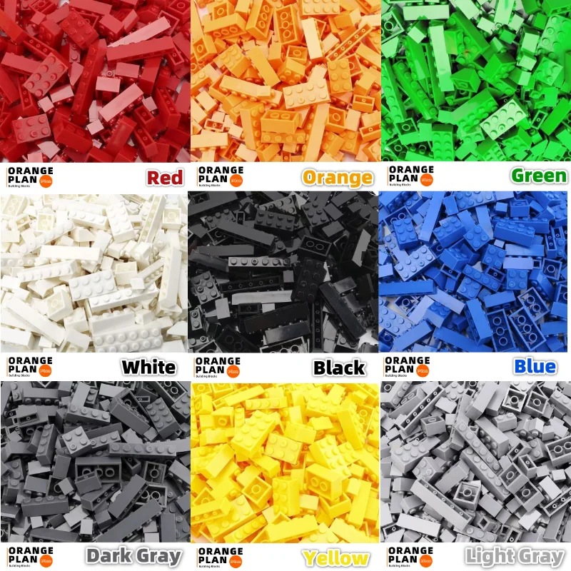 

Orange plan 200g/500g/1000gBoxed Classic Color Building Blocks Sorting Basic Supplement MOC Bricks White Red DIY building blocks