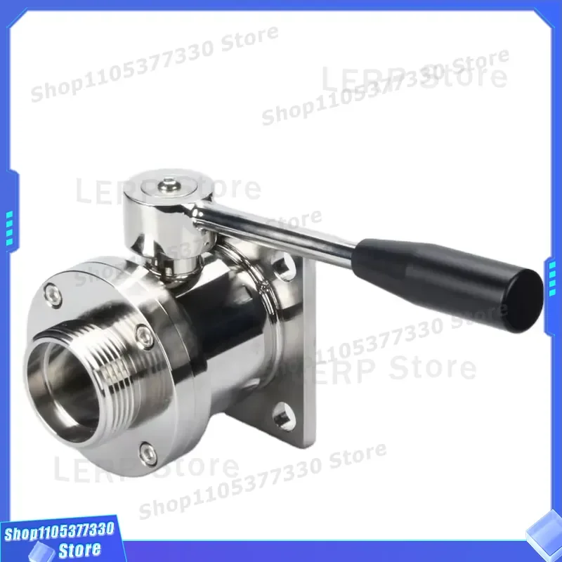 304 Stainless Steel Manual Ball Valve Sanitary Three Clip Ring CIP Zero Dead Leg for Brewery Brewing Process Industrial Fluid