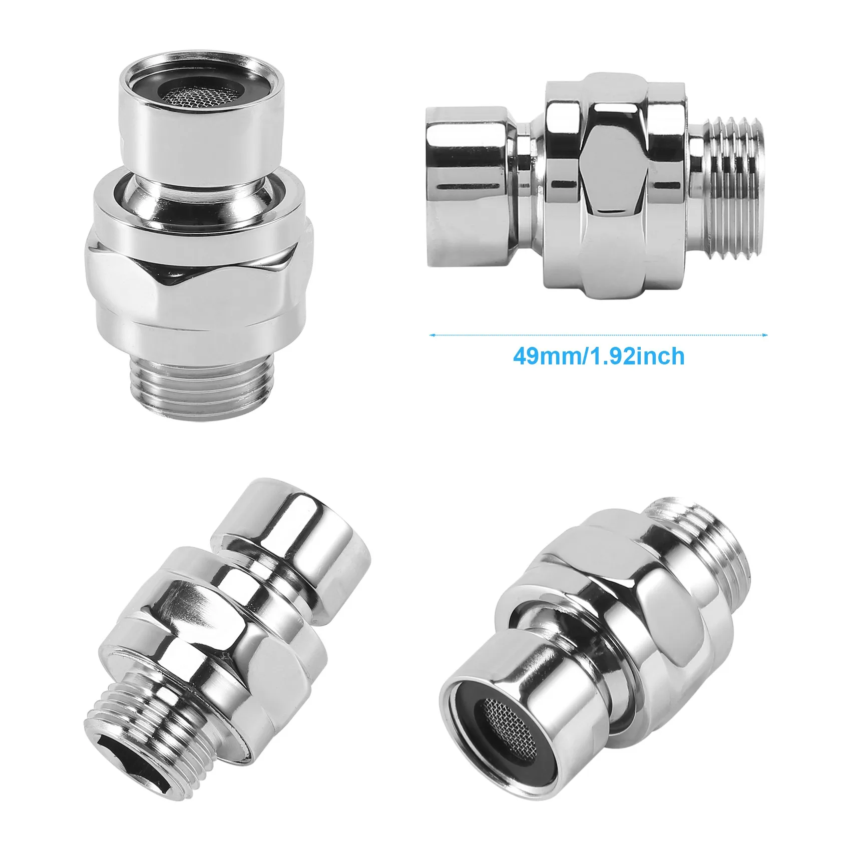 #89O Brass Chrome Ball Joint Shower Arm Head Angle Adjustable Adapter,Shower Swivel Ball,(brass)