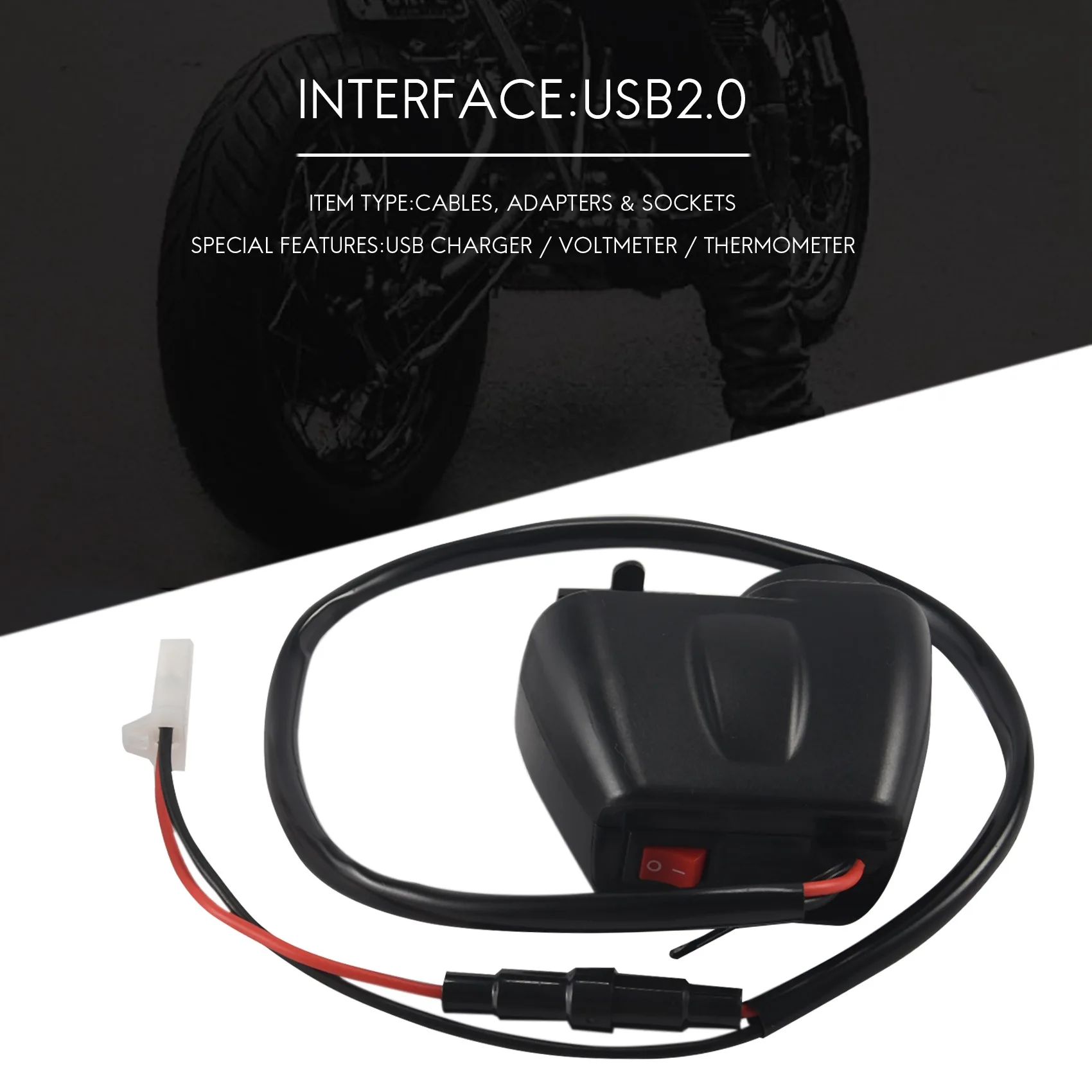 

Уникальный USB-адаптер 12В на 5В для мотоцикла, 2.1А, с вольтметром, LED-дисплеем и термометром