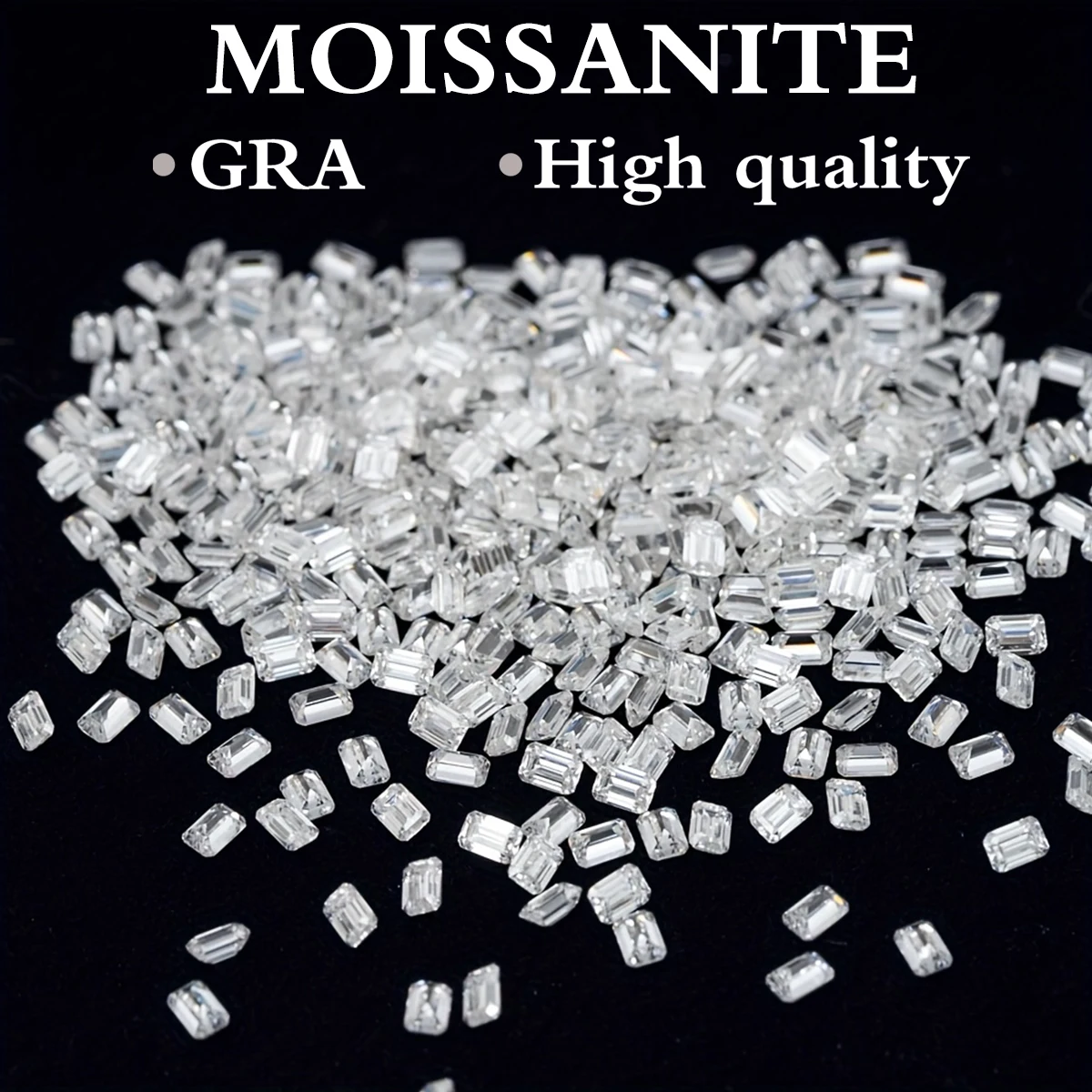 

White D/GH Emerald Cut 0.2Carat Moissanite Loose stone gemstone DIY beads jewelry With GRA certificate matching engraved code