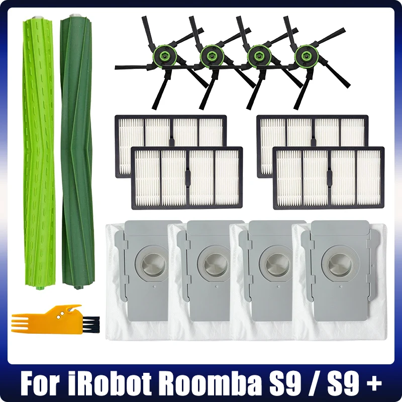 Replacement For IRobot Roomba S9(9150) S9+ S9 Plus (9550) Robot Vacuum Cleaner Main Roller Side Brush Hepa Filter Dust Bag Parts