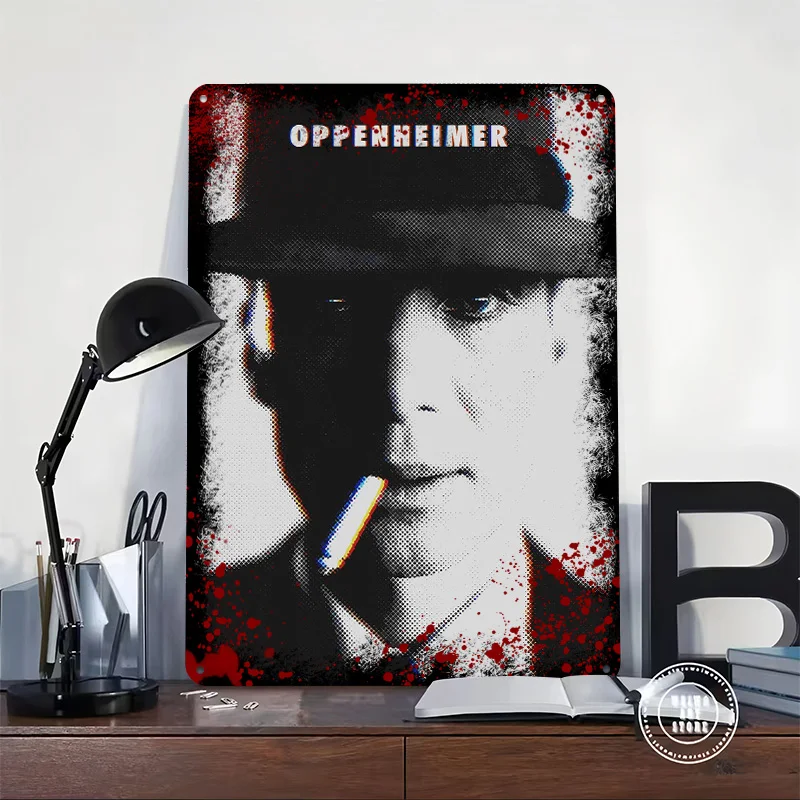 Oppenheimer الفيلم المعادن المشارك خمر الديكور غرفة المعيشة مخصص الألومنيوم علامات معدنية لجدار الفن الديكور ديكور المنزل