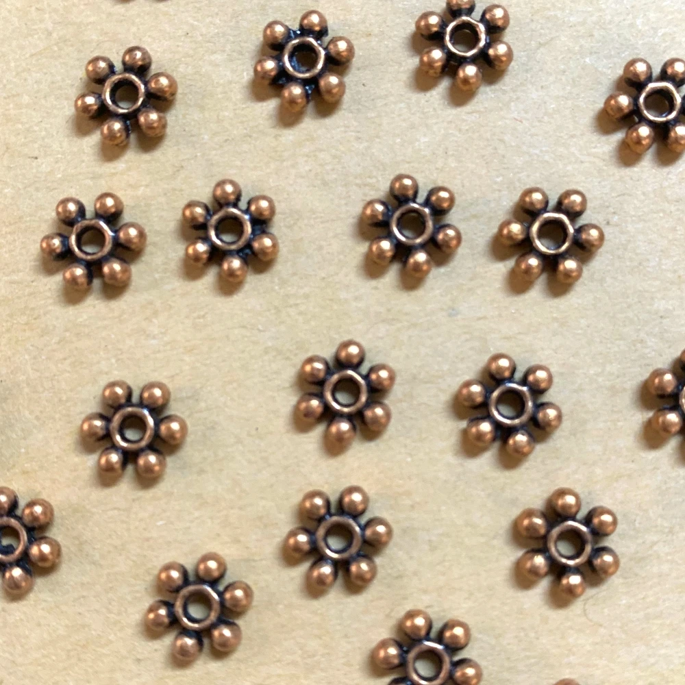 

100pcs 6.2mm copper tone sunflower spacer beads h2169