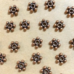 100pcs 6.2mm copper tone sunflower spacer beads h2169
