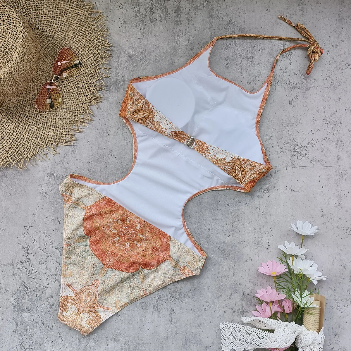 Sexy Bikini Set Backless Frauen Badeanzug Weibliche High Neck Print Bademode Langen Rock Bikini Set Badeanzug Bademode Cover Up