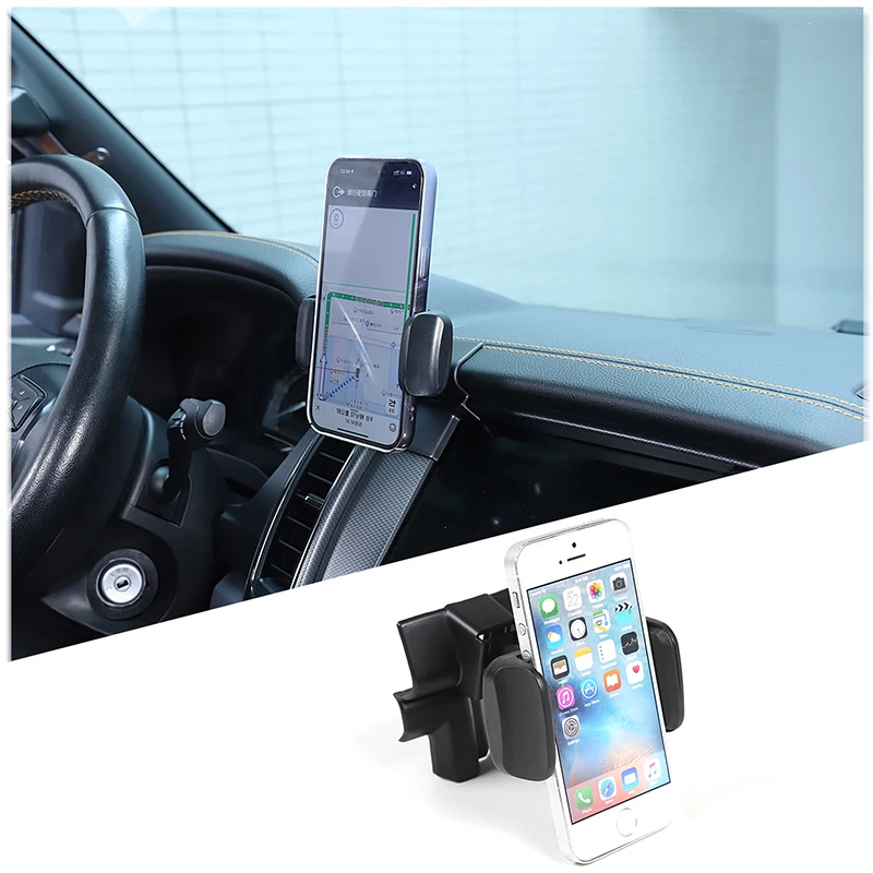 

For Ford Ranger Wildtrak 2015-2021 Car Accessories ABS Black Car Central Control Mobile Phone Holder GPS Navigation Bracket