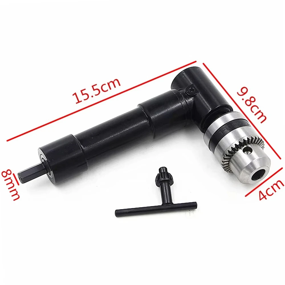 90 Degree Black Right Angle Electric Drill Corner Tool Aluminum Alloy Turning Tool Iron Chuck Narrow Space Adapter Drilling