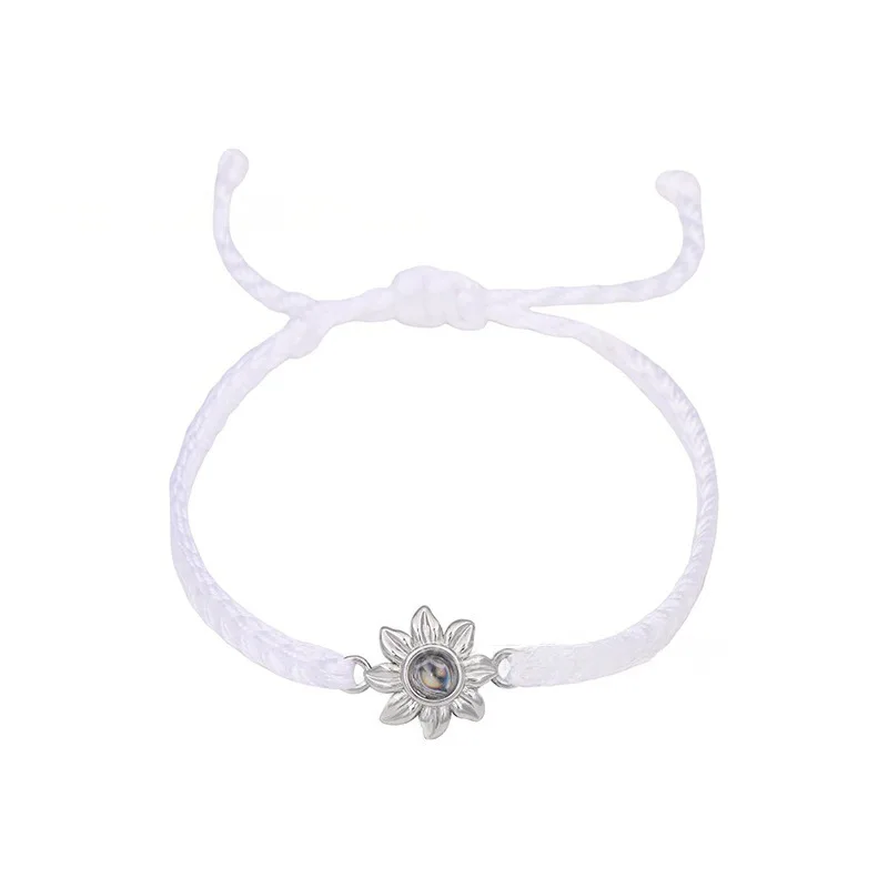 Hot Selling Couple Knitted Bracelet 100 Languages I Love You Photo Customization Simple Girlfriend Hand Jewelry