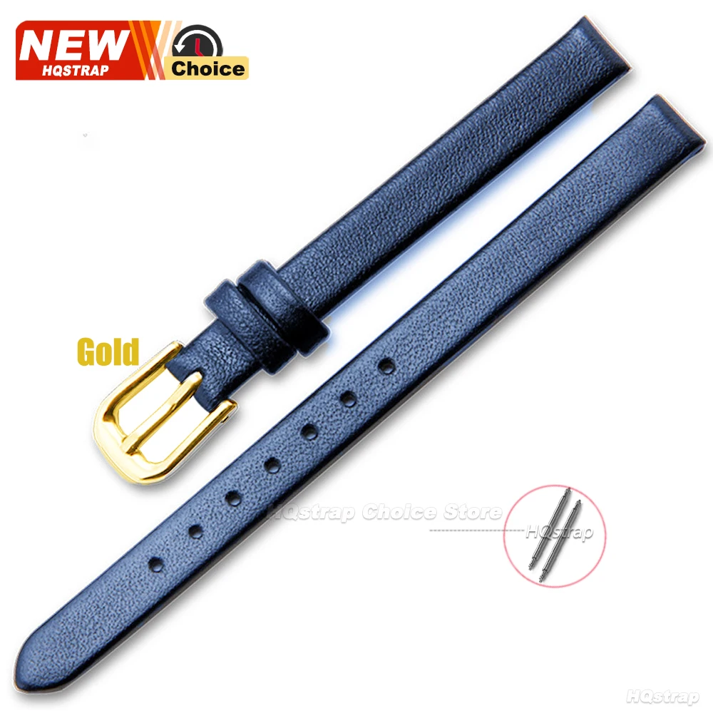 Neues goldenes weiches Rindslederarmband Damenmode Armband Armbanduhren Uhrenarmband 8mm 10mm 12mm 13mm 14mm 15mm 16mm 17mm