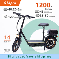 Original EU Warehouse in STOCK New Version S14 Pro 1200W Motor 48v 20.6AH Battery Fast 45km/h Adult Electric Scooter with Seat