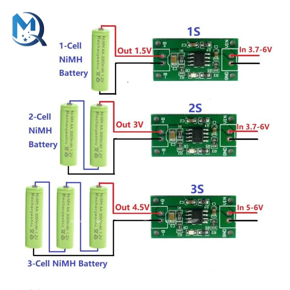 1A NiMH Rechargeable Battery Multipurpose Charger 1S 2S 3S 1.5V 3V 4.5V CC/CV Charging Module 1.2V 2.4V 3.6V batteries